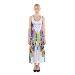 Abstract Animal Art Butterfly Sleeveless Maxi Dress by Amaryn4rt