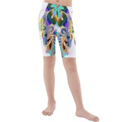 Abstract Animal Art Butterfly Kids  Mid Length Swim Shorts by Amaryn4rt