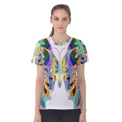 Abstract Animal Art Butterfly Women s Cotton Tee by Amaryn4rt