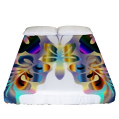 Abstract Animal Art Butterfly Fitted Sheet (queen Size) by Amaryn4rt