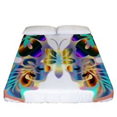 Abstract Animal Art Butterfly Fitted Sheet (california King Size) by Amaryn4rt