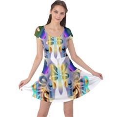 Abstract Animal Art Butterfly Cap Sleeve Dresses by Amaryn4rt