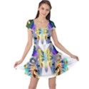 Abstract Animal Art Butterfly Cap Sleeve Dresses View1