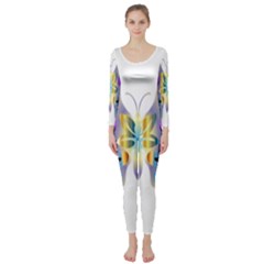 Abstract Animal Art Butterfly Long Sleeve Catsuit by Amaryn4rt