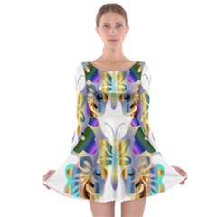 Abstract Animal Art Butterfly Long Sleeve Skater Dress by Amaryn4rt