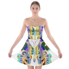 Abstract Animal Art Butterfly Strapless Bra Top Dress by Amaryn4rt