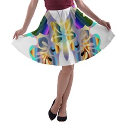 Abstract Animal Art Butterfly A-line Skater Skirt by Amaryn4rt