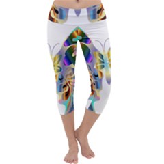 Abstract Animal Art Butterfly Capri Yoga Leggings by Amaryn4rt