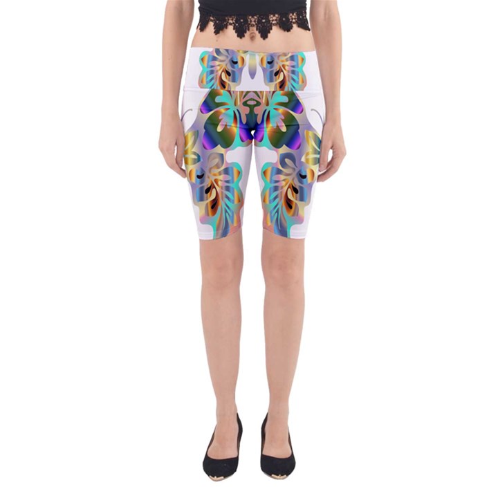 Abstract Animal Art Butterfly Yoga Cropped Leggings