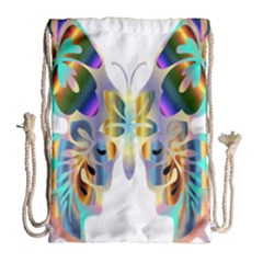 Abstract Animal Art Butterfly Drawstring Bag (large) by Amaryn4rt