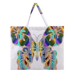 Abstract Animal Art Butterfly Zipper Large Tote Bag by Amaryn4rt