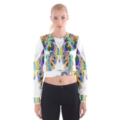 Abstract Animal Art Butterfly Women s Cropped Sweatshirt by Amaryn4rt