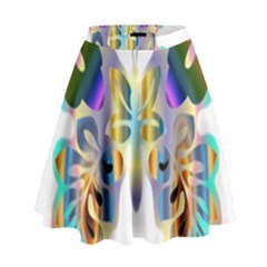 Abstract Animal Art Butterfly High Waist Skirt by Amaryn4rt