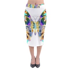 Abstract Animal Art Butterfly Midi Pencil Skirt by Amaryn4rt