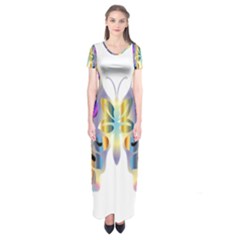 Abstract Animal Art Butterfly Short Sleeve Maxi Dress by Amaryn4rt