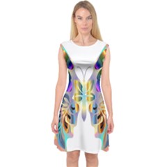 Abstract Animal Art Butterfly Capsleeve Midi Dress by Amaryn4rt