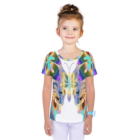 Abstract Animal Art Butterfly Kids  One Piece Tee by Amaryn4rt