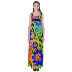 Abstract Background Backdrop Design Empire Waist Maxi Dress