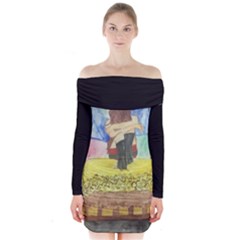 Lunacy Of Spirit Long Sleeve Off Shoulder Dress by artsystorebytandeep