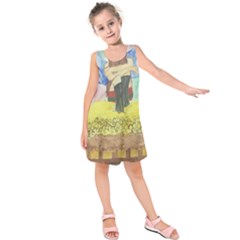 Lunacy Of Spirit Kids  Sleeveless Dress by artsystorebytandeep