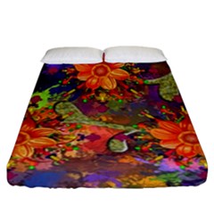 Abstract Flowers Floral Decorative Fitted Sheet (california King Size) by Amaryn4rt