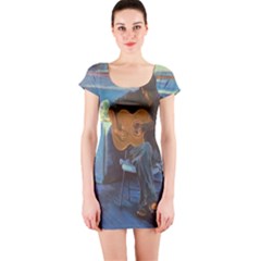 Man And His Guitar Short Sleeve Bodycon Dress by digitaldivadesigns