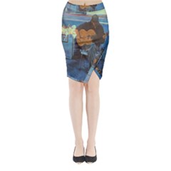 Man And His Guitar Midi Wrap Pencil Skirt by digitaldivadesigns