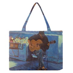 Man And His Guitar Medium Zipper Tote Bag by digitaldivadesigns