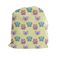 Animals Pastel Children Colorful Drawstring Pouches (xxl) by Amaryn4rt