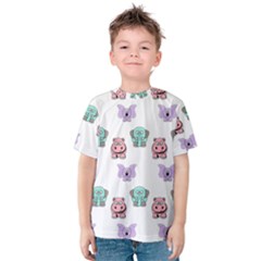 Animals Pastel Children Colorful Kids  Cotton Tee