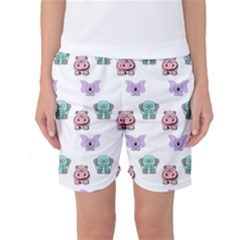 Animals Pastel Children Colorful Women s Basketball Shorts