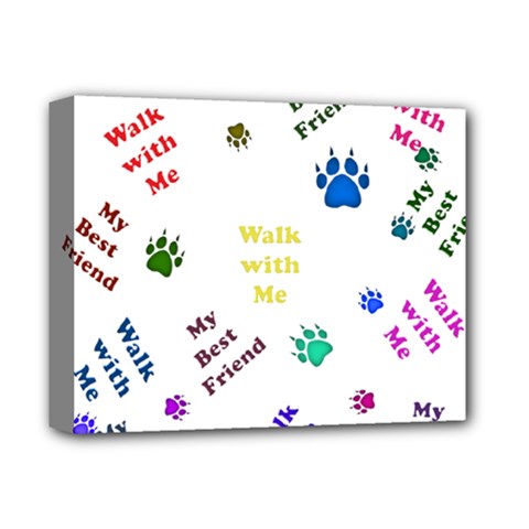 Animals Pets Dogs Paws Colorful Deluxe Canvas 14  X 11  by Amaryn4rt