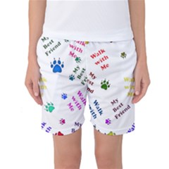 Animals Pets Dogs Paws Colorful Women s Basketball Shorts by Amaryn4rt