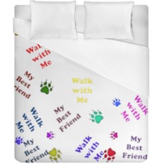 Animals Pets Dogs Paws Colorful Duvet Cover (california King Size) by Amaryn4rt