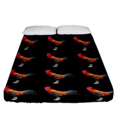 Background Pattern Chicken Fowl Fitted Sheet (california King Size) by Amaryn4rt