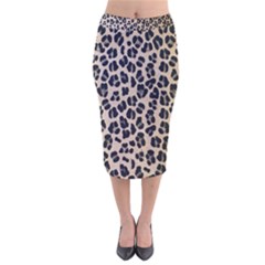 Background Pattern Leopard Velvet Midi Pencil Skirt