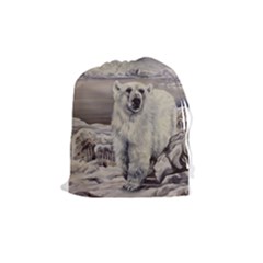 Polar Bear Drawstring Pouches (medium)  by ArtByThree