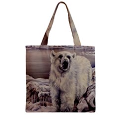 Polar Bear Zipper Grocery Tote Bag