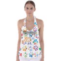 Colorful Prismatic Rainbow Animal Babydoll Tankini Top View1