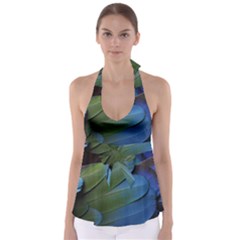 Feather Parrot Colorful Metalic Babydoll Tankini Top by Amaryn4rt