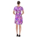 Flowers Abstract Digital Art Short Sleeve V-neck Flare Dress View2