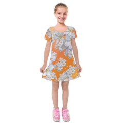 Flowers Background Backdrop Floral Kids  Short Sleeve Velvet Dress by Amaryn4rt