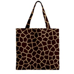 Giraffe Animal Print Skin Fur Zipper Grocery Tote Bag by Amaryn4rt