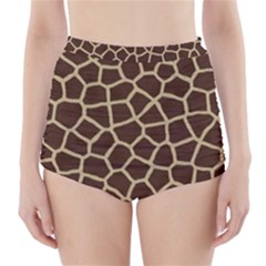 Giraffe Animal Print Skin Fur High-waisted Bikini Bottoms by Amaryn4rt