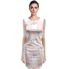 Pattern Cat Pink Cute Sweet Fur Classic Sleeveless Midi Dress by Amaryn4rt