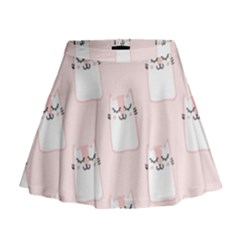 Pattern Cat Pink Cute Sweet Fur Mini Flare Skirt by Amaryn4rt