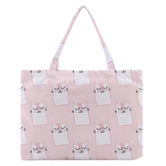 Pattern Cat Pink Cute Sweet Fur Medium Zipper Tote Bag by Amaryn4rt