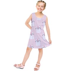 Pattern Cat Pink Cute Sweet Fur Kids  Tunic Dress by Amaryn4rt