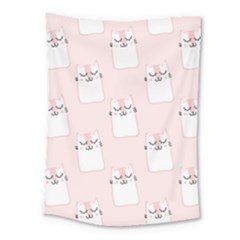 Pattern Cat Pink Cute Sweet Fur Medium Tapestry by Amaryn4rt