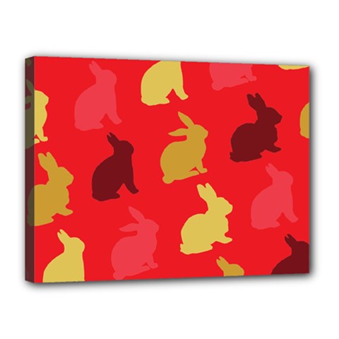 Hare Easter Pattern Animals Canvas 16  X 12  by Amaryn4rt